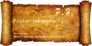 Pieler Harmatka névjegykártya